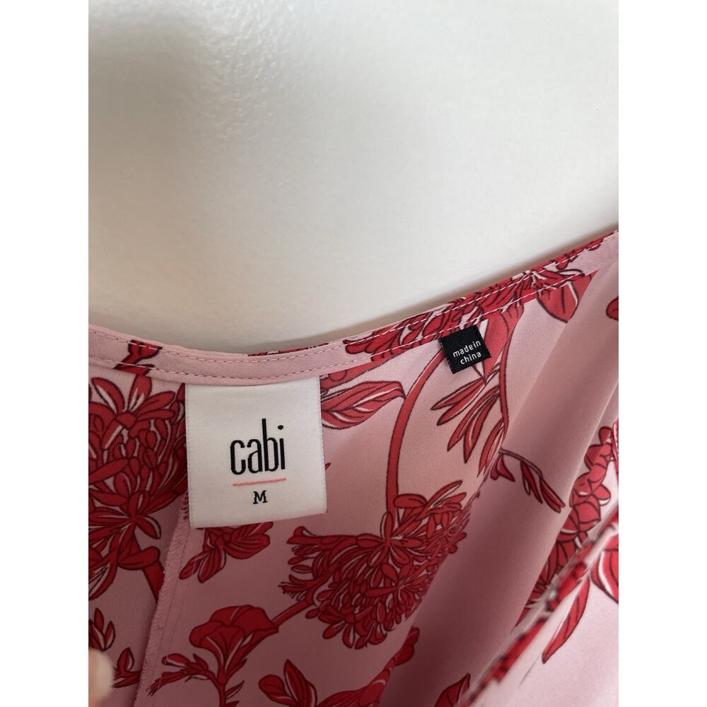 Cabi Medium Pink Floral Print Adore Peplum Tank Cami Adjustable Straps #5533 - Picture 4 of 9